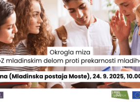Okrogla miza “Z mladinskim delom proti prekarnosti mladih” v Ljubljani